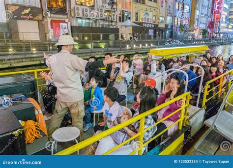 Tombori River Cruise of Osaka Dotonbori Canal. Editorial Stock Image - Image of modern, night ...