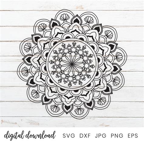 Mandala Flower Svg Files for Cricut Mandala Outline Decal Cut - Etsy