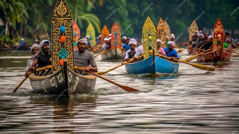 Premium AI Image | Onam boat race Happy onam Onam festival Generative ai