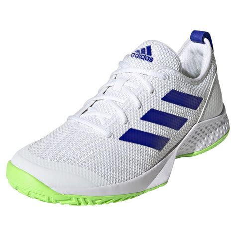 adidas Men`s Court Control Tennis Shoes White and Blue | Tennis Express