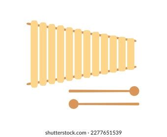 Xylophone Sticks Concept Musical Instrument Teaching Stock Vector ...