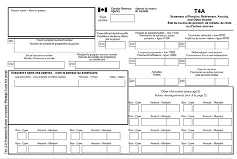 T4A - Statement of Pension, Retirement, Annuity and Other Income