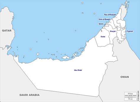 مجموعة خرائط صماء لدولة الامارات العربية المتحدة - المعرفة الجغرافية ...