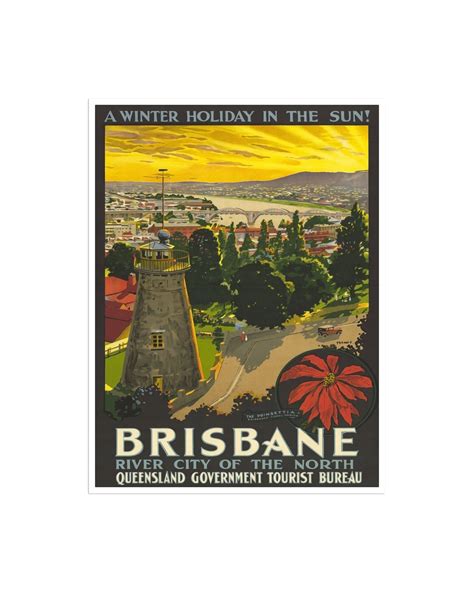 Brisbane Australia Art Sign Wall Decor Travel Poster Print - Etsy