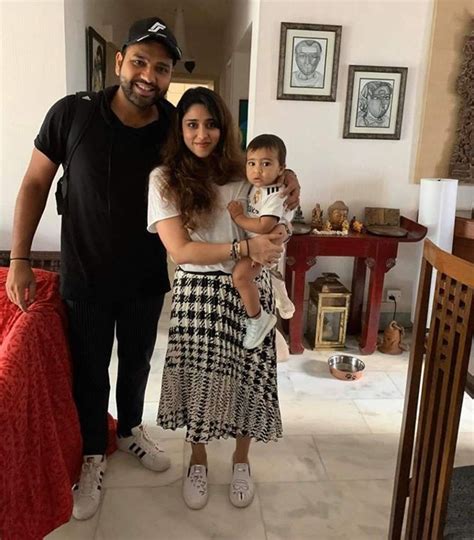 Rohit Sharma with his wife Ritika and daughter Samaira | Cricket ...