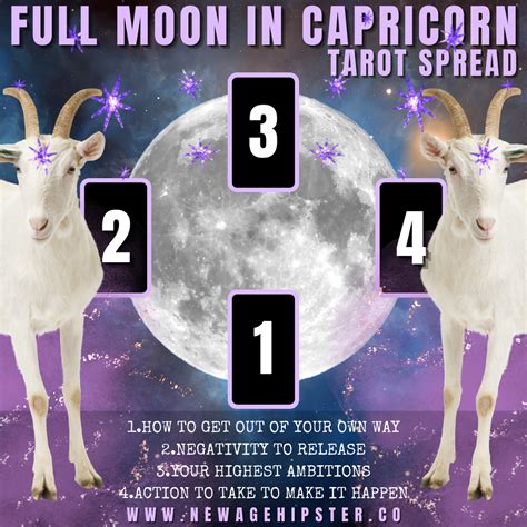 Full Moon in Capricorn Tarot Spread — New Age Hipster | Capricorn moon, Tarot spreads, Full moon