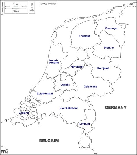 Netherlands free map, free blank map, free outline map, free base map ...