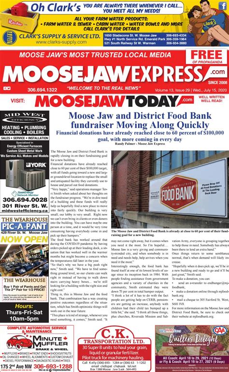 Moose Jaw Express July 15th, 2020 by Moose Jaw Express - Issuu