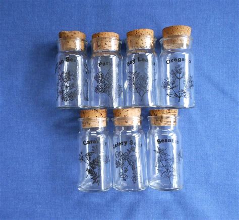 Wheaton Glass Spice Jars With Cork Tops Vintage 1970's Choose One or More - Etsy