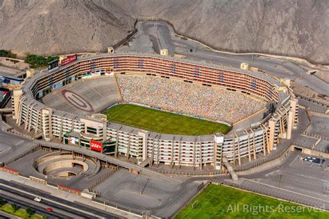 OverflightStock™ | Estadio Monumental Sports U Stadium Arena Capital City Lima Peru Aerial Stock ...