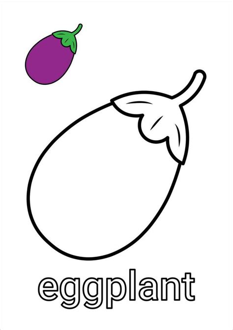 Eggplant Coloring Page for Kids 26567147 Vector Art at Vecteezy