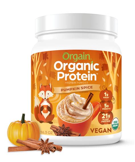 Orgain Organic Vegan 21g Protein Powder, Plant Based, Pumpkin Spice 1 ...