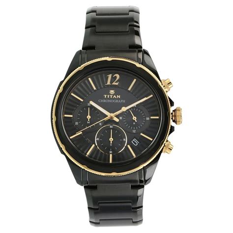 TITAN Black Dial Black Stainless Steel Strap Watch | Watches for men ...