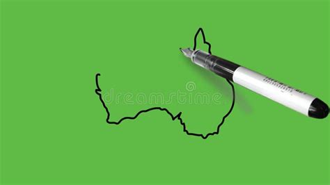 Draw Close View of Blank Geographical Map of Any Country with Black Outline on Abstract Green ...