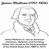 James Madison  President Day Coloring Page Sheet 4th sketch template