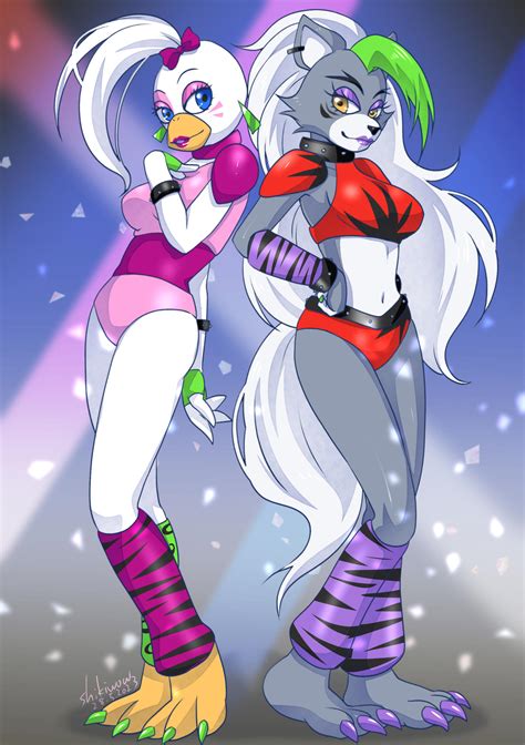 Glamrock Chica and Roxanne wolf by Shikiwow on DeviantArt