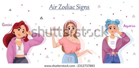 Astrological Air Element Zodiac Signs Vector Stock Vector (Royalty Free ...