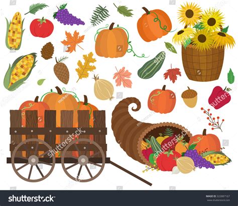 Fall Harvest Autumn Design Elements Vector Stock Vector (Royalty Free ...