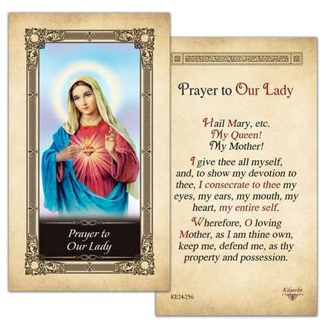 Prayer to Our Lady Laminated Prayer Card by shopcatholiccompany