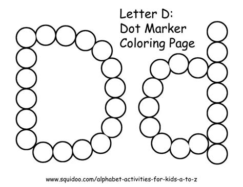 letter d dot marker coloring page 1 | Alphabet worksheets kindergarten ...