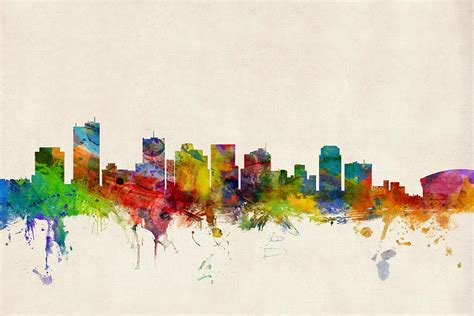 Phoenix Arizona Skyline Digital Art by Michael Tompsett - Pixels