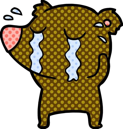 cartoon crying bear 12419263 Vector Art at Vecteezy