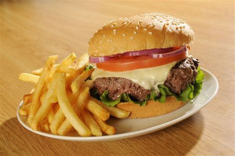 Cheeseburger & French Fries. royalty free stock photography | Confort ...