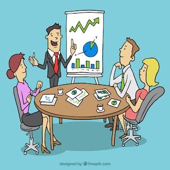 Free Vector | Cartoon business meeting