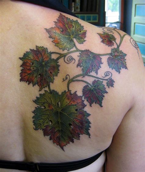 Grape leaves vine | Vine tattoos, Tattoos, Maple leaf tattoos