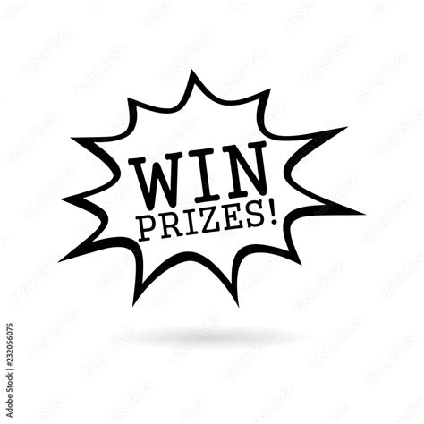 Black Win prizes! Win prizes icon or logo Stock Illustration | Adobe Stock