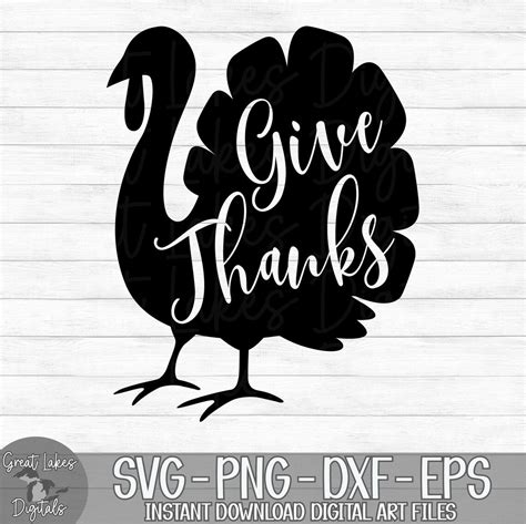 Give Thanks Instant Digital Download Svg Png Dxf and - Etsy