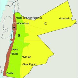 The perspective wind power locations in Jordan: A -the Jordan valley ...