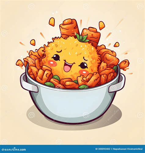 Fried Rice Cartoon Illustration. Stock Illustration - Illustration of ...