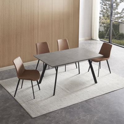 George Oliver Jabahri 5-Piece Rectangular Dining Table Set with MDF Table and 4Dining Chairs ...