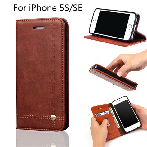 Luxury Brand For iPhone SE Leather Case Ultra Slim Original Case with ...