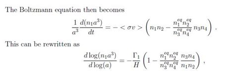 homework and exercises - Boltzmann equation in cosmology - Physics Stack Exchange