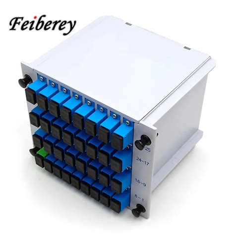 FTTH Fiber Optical Splitter 1x32 SC UPC Connector Inside Card Inserting Type 1 32 SC UPC LGX ...