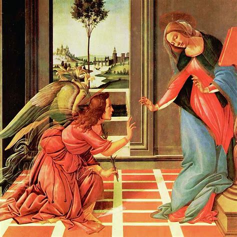 The Annunciation Virgin Mary Archangel Gabriel Mixed Media by Sandro Botticelli - Fine Art America