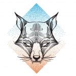 Fox Logo Totem Contour Drawing Shirt Design White Background Stock Illustration by ©filkusto ...