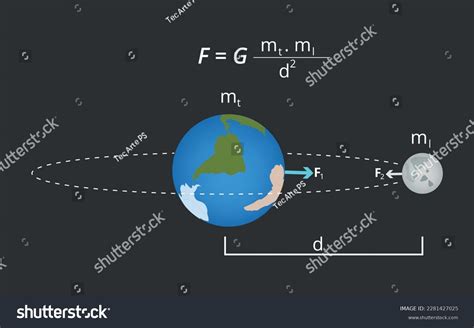 Vectorized Diagram Formula Calculating Force Gravity Stock Vector ...