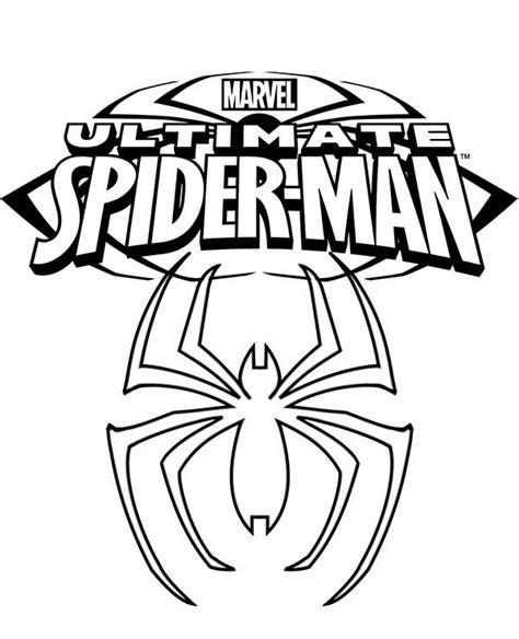 Logo Ultimate Spiderman do wydruku i pokolorowania