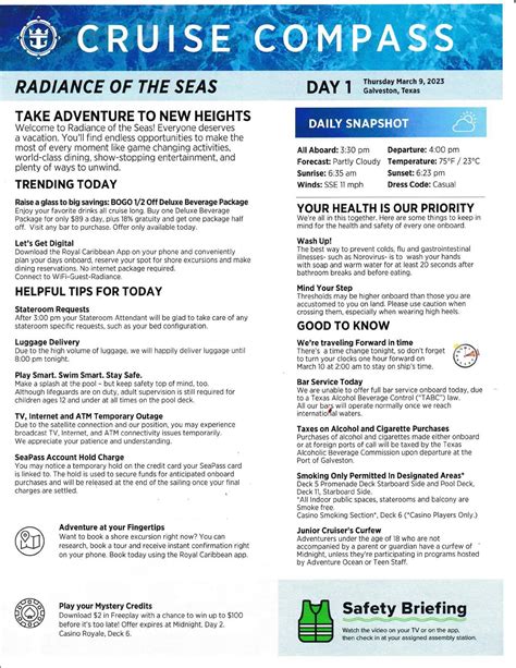 Radiance of the Seas 9-night Bahamas and Perfect Day Cruise Compass - March 9, 2023 by Royal ...