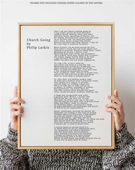 Philip Larkin CHURCH GOING Poem Print Minimalist Black & - Etsy UK