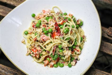 Lobster Carbonara with Spaghetti, Pancetta, English Peas, Parmesan ...