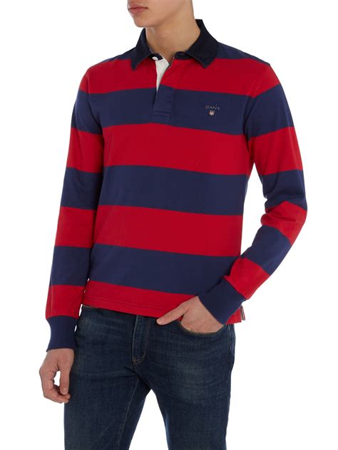 Gant Striped Long-sleeve Rugby Shirt in Blue for Men | Lyst