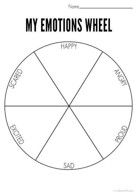 Emotion Wheel Worksheets