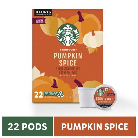 Starbucks K Cup Coffee Pods, Pumpkin Spice Flavored Light Roast Coffee, 22 Ct - Walmart.com ...