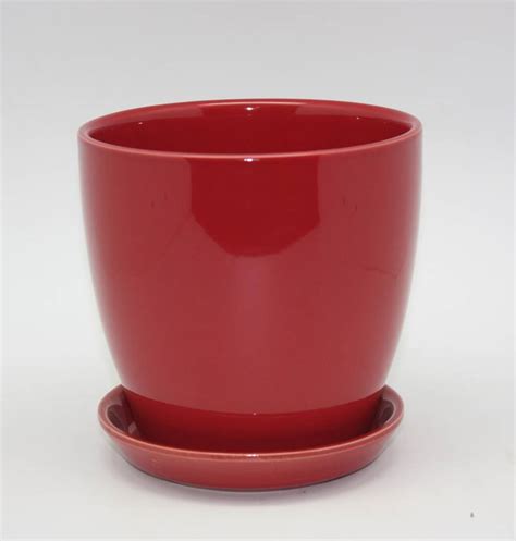 Gaia Red Ceramic Pot Planter in Small Size - Gaia Pottery - 2548035