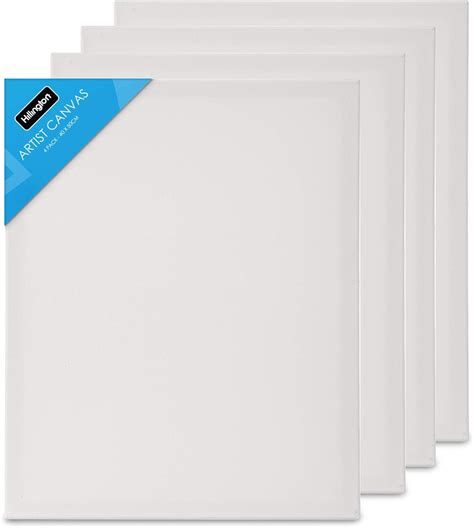 Fineway Pack of 4 Large Artist Blank White Stretched Canvas Size 15.7" X 19.7" (40cm X 50cm ...