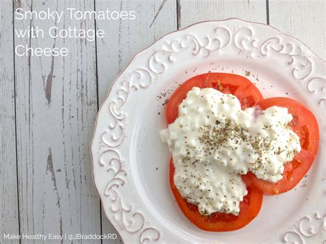 Simple, healthy snacks - smoky tomatoes with cottage cheese